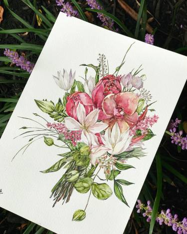 375x469 wedding flowers bright red drawing - Wedding Flowers Drawing