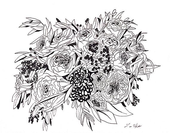 Wedding Flowers Drawing at PaintingValley.com | Explore collection of ...