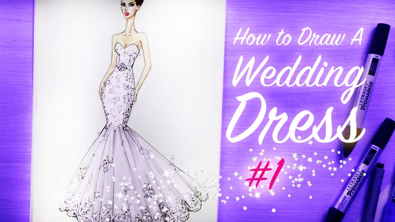1280x720 How To Draw A Wedding Dress - Wedding Gown Drawing