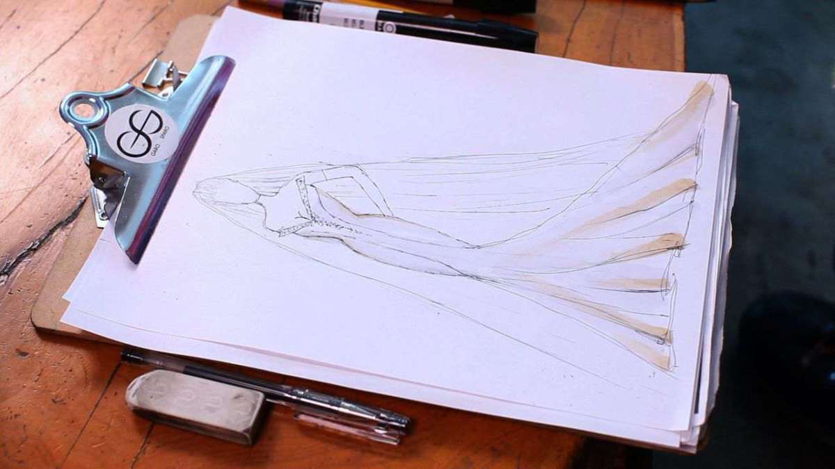 1200x675 How To Draw A Wedding Dress For A Fashion Sketch - Wedding Gown Drawing