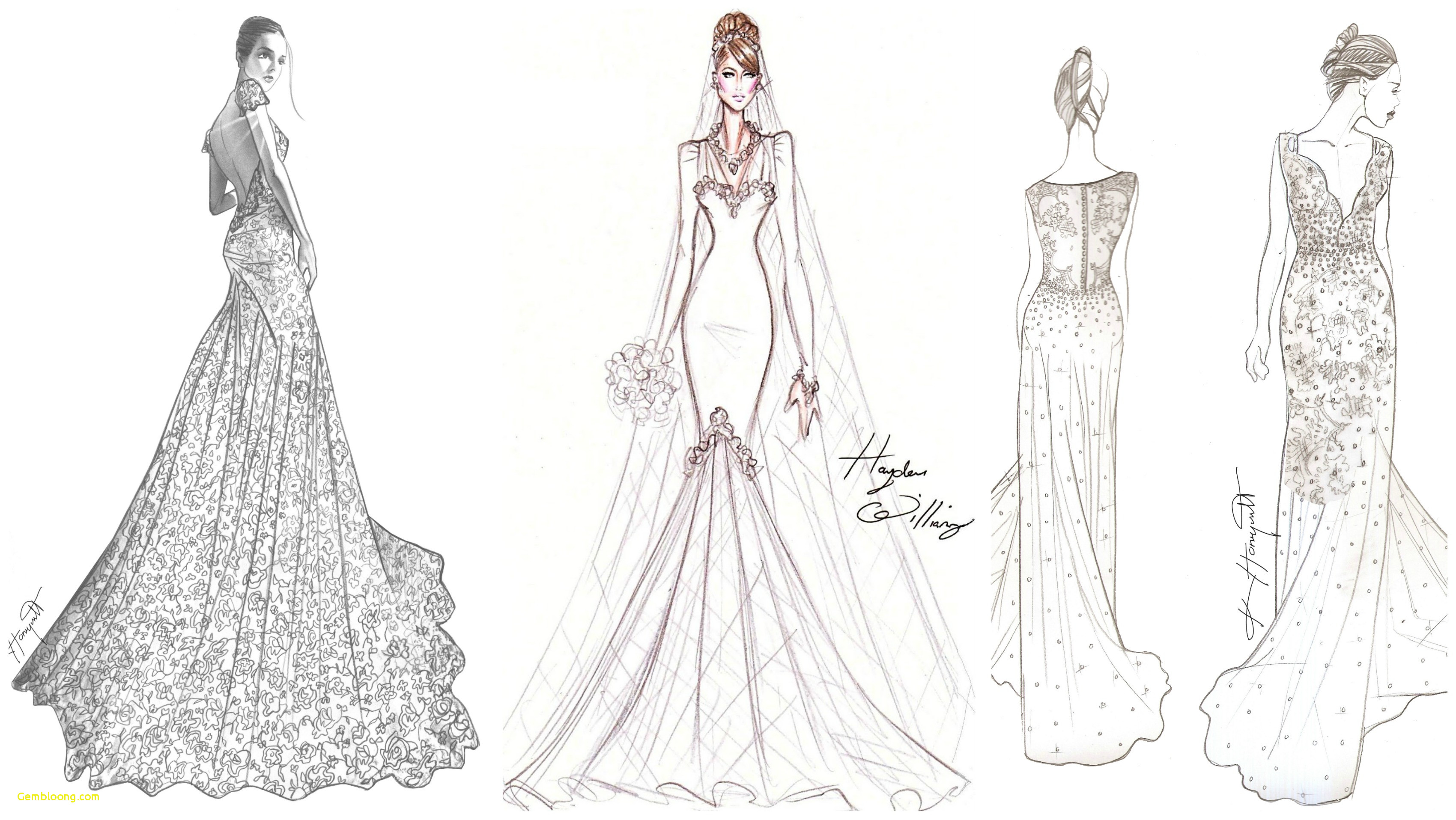Design Wedding Gown Drawing | wedding