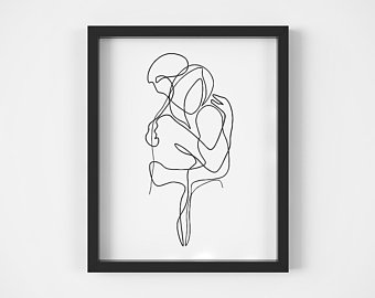 340x270 Couple Line Art Etsy - Wedding Line Drawing