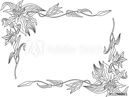 500x377 Hand Drawn Doodle Sketch Line Art Vector Illustration Of Frame - Wedding Line Drawing