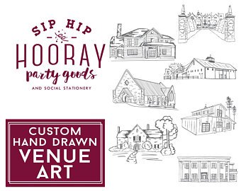 340x270 Wedding Drawing Etsy - Wedding Line Drawing