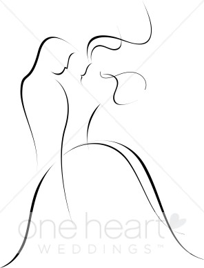 296x388 clip art of wedding couple couples clipart - Wedding Line Drawing
