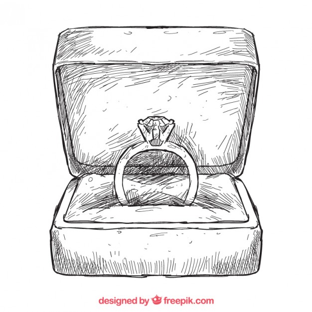 626x626 Hand Drawn Ring Vector Premium Download - Wedding Ring Drawing