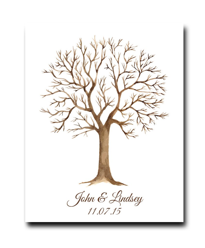 847x1024 Thumbprint Wedding Tree Print Hypolita Co - Wedding Tree Drawing