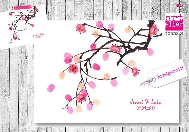 794x553 Wedding Tree Watercolor Hand Drawing Cherry Blossom Wedding Etsy - Wedding Tree Drawing