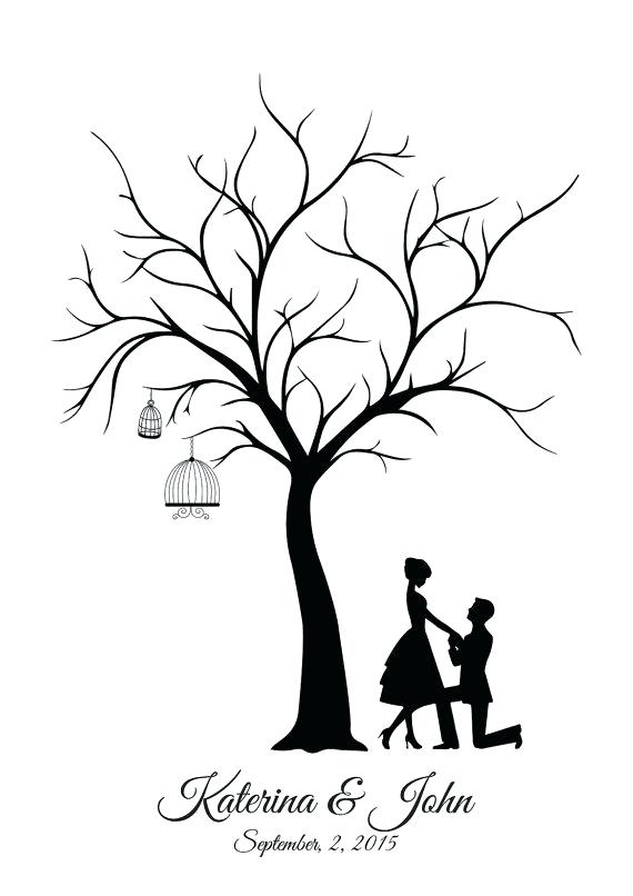570x806 Wedding Tree Guest Book Template - Wedding Tree Drawing