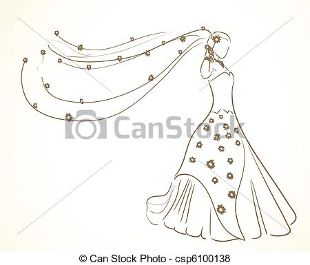450x385 wedding veil stock illustration images wedding veil - Wedding Veil Drawing