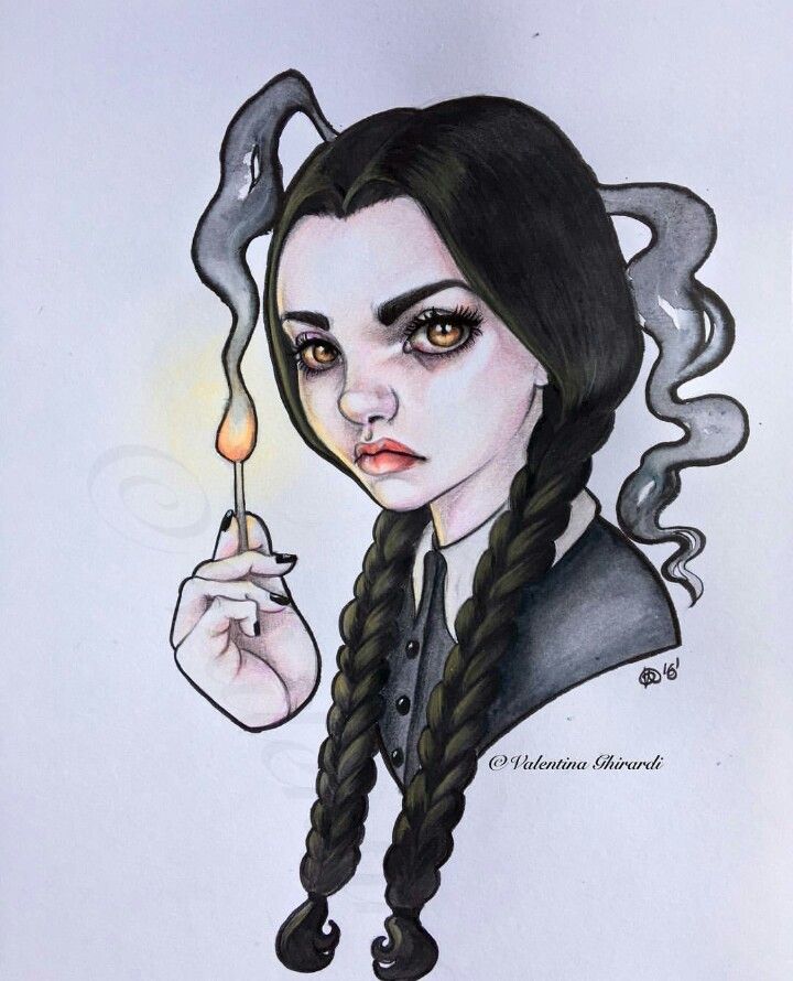 720x890 wednesday addams - Wednesday Drawing