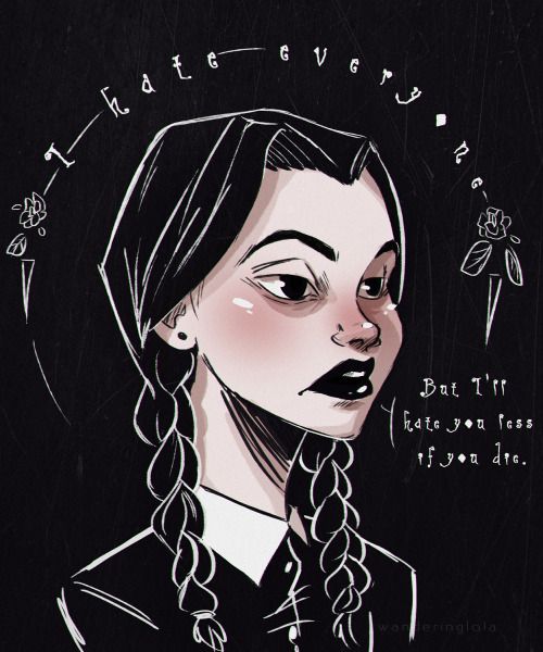 500x600 wednesday addams drawing tumblr addams family en - Wednesday Drawing