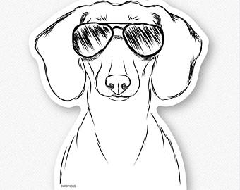 340x270 wiener dog sticker etsy - Weenie Dog Drawing