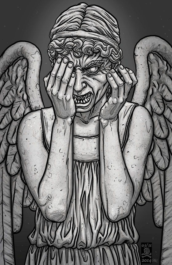 Days Of Halloween Of Weeping Angel Doctor Who - Weeping Angel Drawing. 