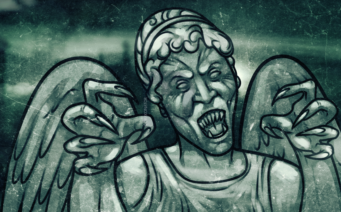 1160x723 How To Draw A Weeping Angel From Doctor Who, Step - Weeping Angel Drawing