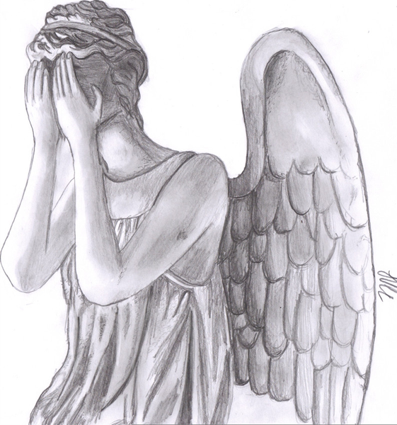 561x600 Weeping Angel Drawing Free Images - Weeping Angel Drawing