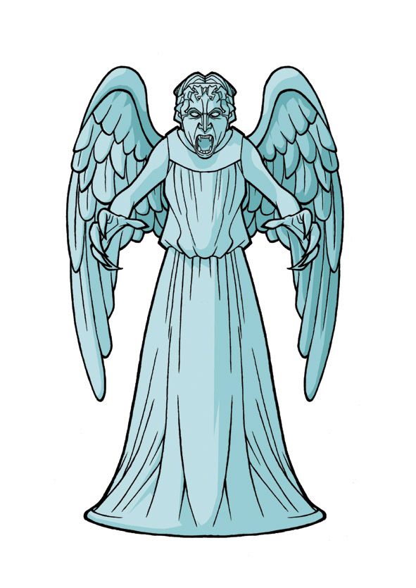 591x835 Weeping Angel - Weeping Angel Drawing