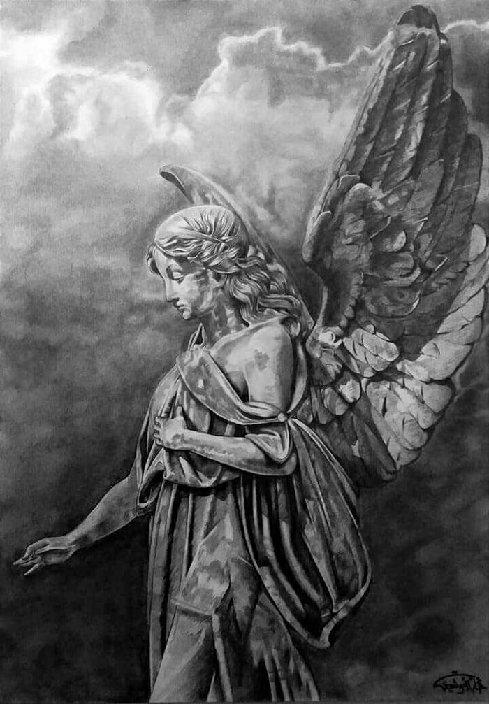 700x1007 Weeping Angel Drawing - Weeping Angel Drawing