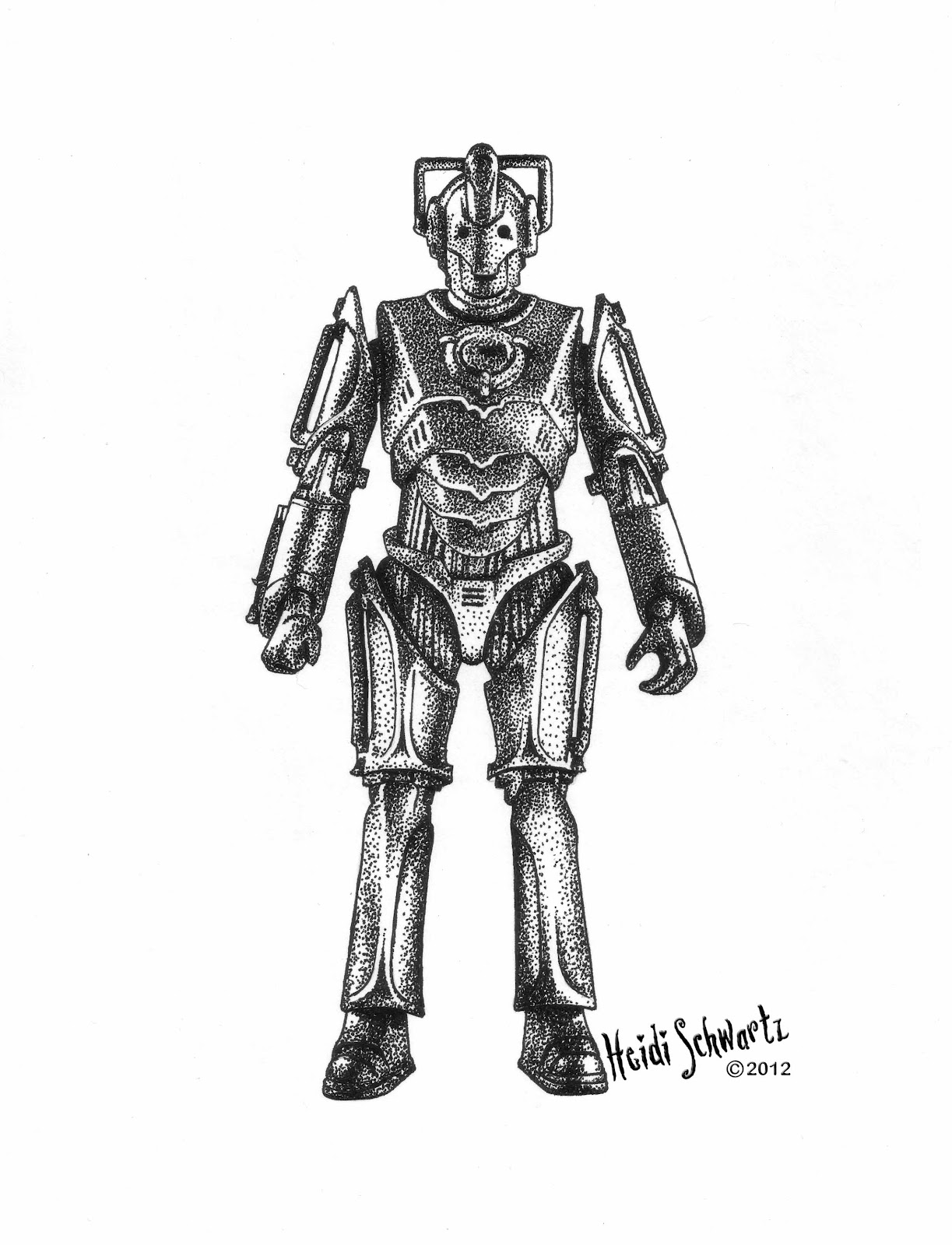 1223x1600 heidi schwartz cyberman, weeping angel and adipose - Weeping Angel Drawing