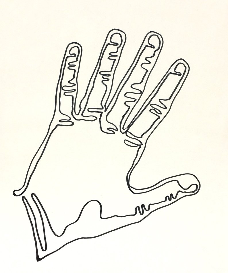 794x950 Hand Contour Drawing Continuous Line Wall Art Decor Etsy - Weight Drawing
