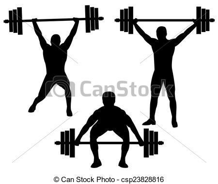 450x380 weightlifting weightlifters in different poses on a white background - Weightlifting Drawing