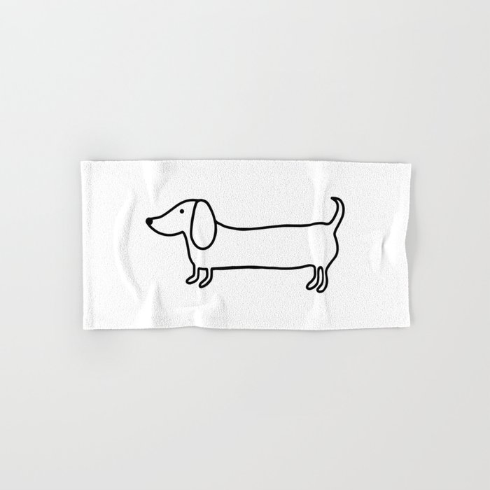 700x700 simple dachshund black drawing hand bath towel - Weiner Dog Drawing