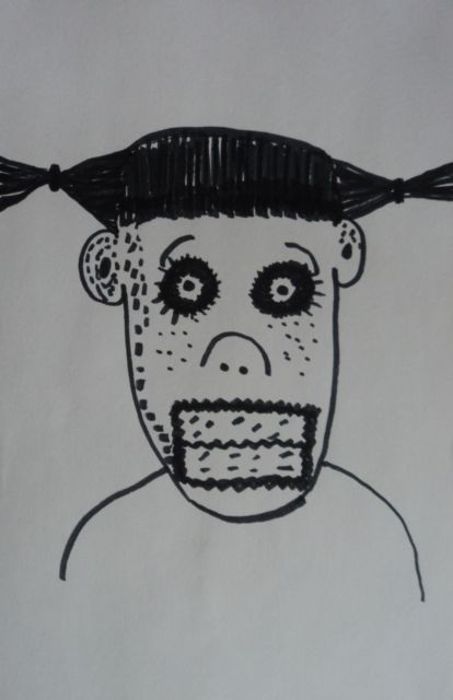 414x640 weird self portrait drawing abstract folk outsider autism bipolar - Weird Drawings