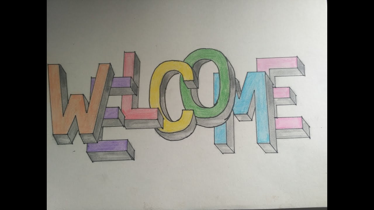 1280x720 how to draw welcome pencil colourful drawing in stylish - Welcome Drawing