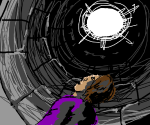 300x250 someone is stuck inside a well drawing - Well Drawing