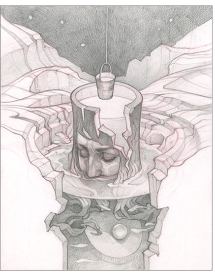 437x559 Wylie Beckert Playing Card Illustration + Fine Art - Well Drawing