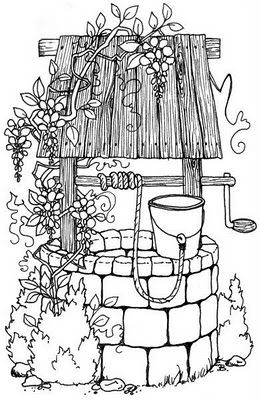 259x400 Embroidery Pattern - Well Drawing