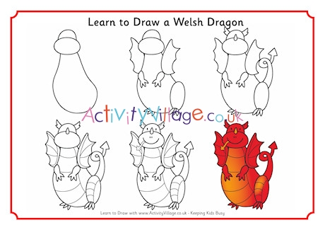 460x325 learn to draw a welsh dragon - Welsh Dragon Drawing
