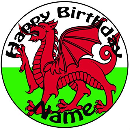 450x450 personalised happy birthday wales welsh dragon flag cake topper - Welsh Dragon Drawing