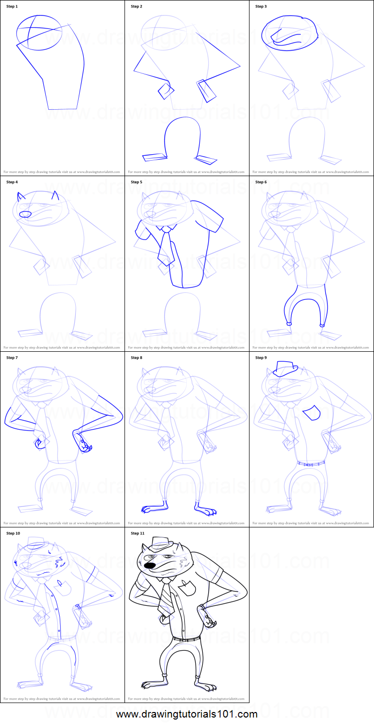 751x1459 How To Draw Wayne Werewolf From Hotel Transylvania Printable Step - Werewolf Drawing Tutorial