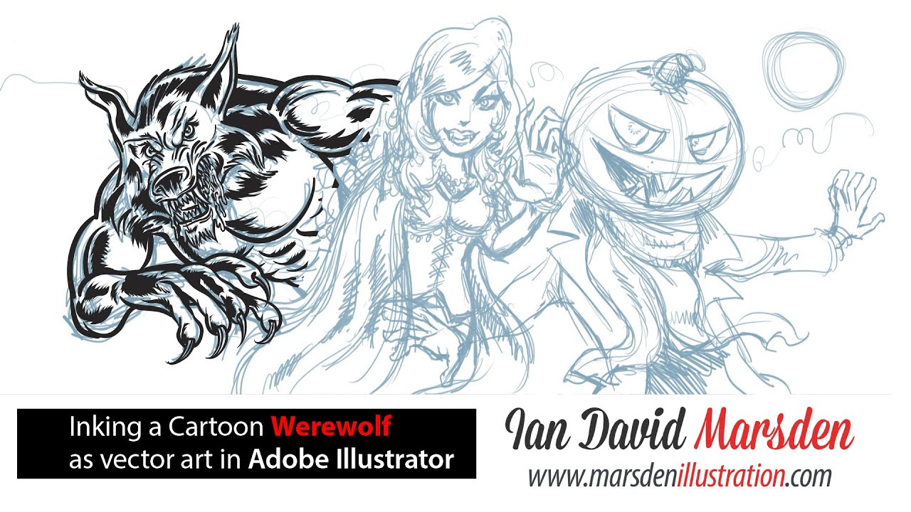 1280x720 Drawing Tutorial How To Draw A Cool Cartoon Werewolf - Werewolf Drawing Tutorial