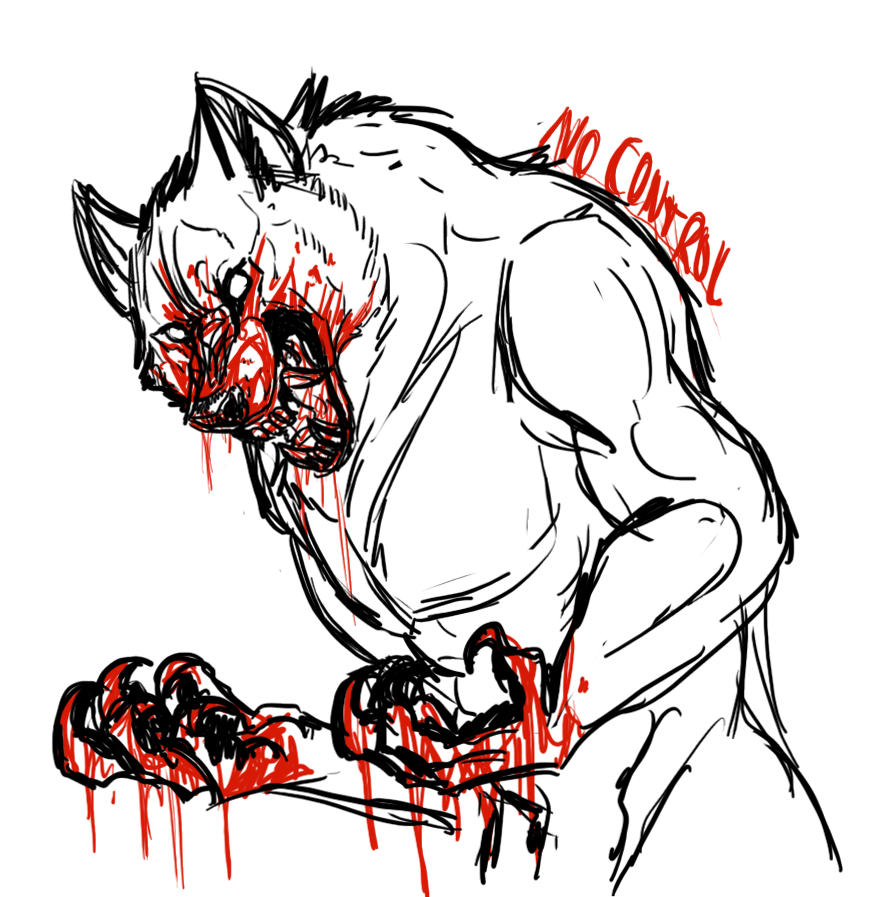 883x897 easy werewolf drawings - Werewolf Drawings