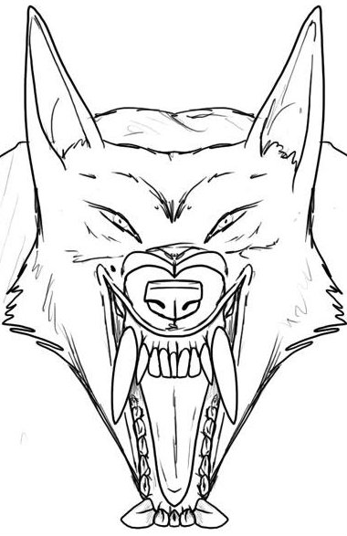 380x587 how to draw a werewolf face - Werewolf Face Drawing
