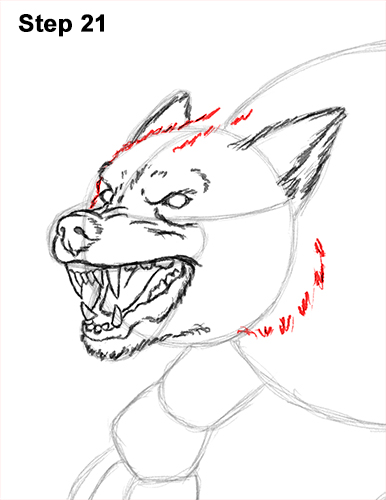 386x500 How To Draw A Werewolf - Werewolf Head Drawing