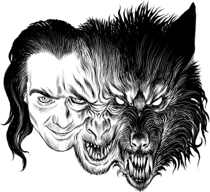 736x674 druid drawing werewolf for free download - Werewolf Head Drawing