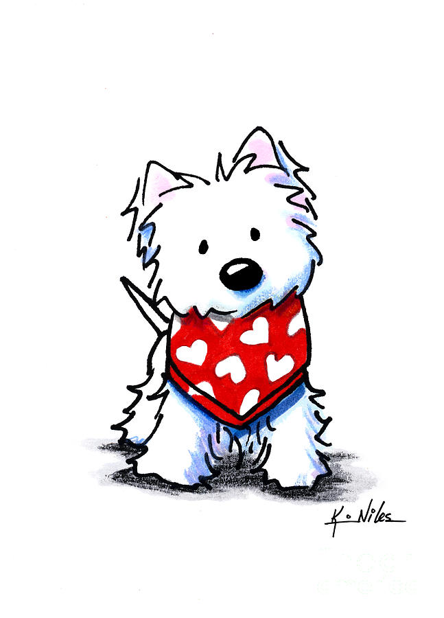 647x900 valentine westie drawing - West Highland Terrier Drawing