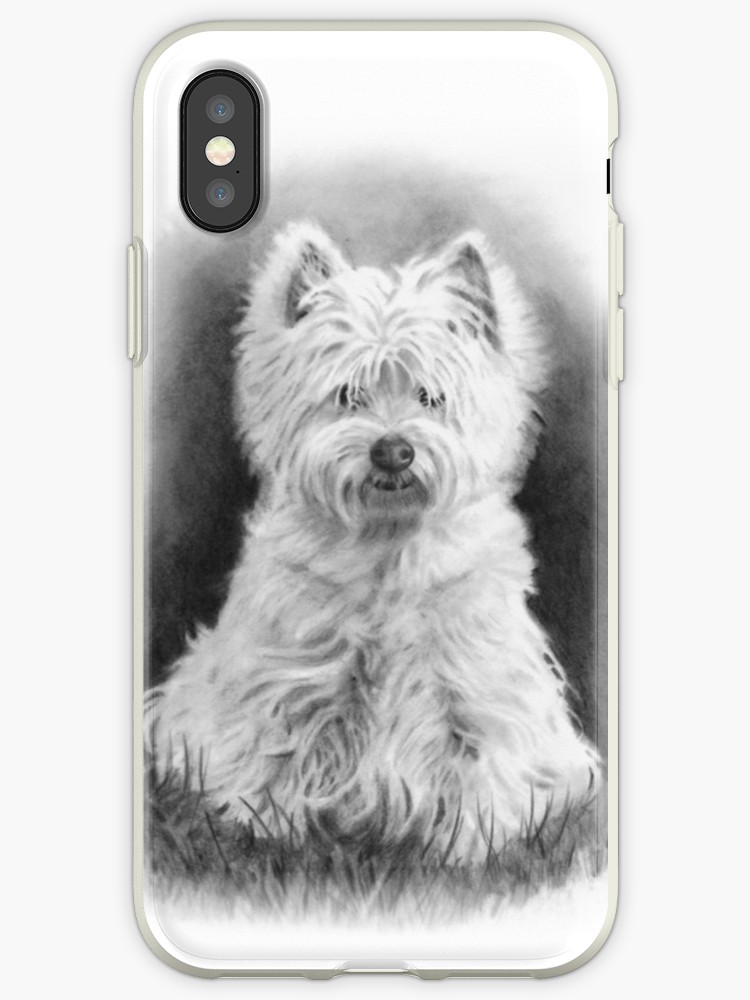 750x1000 west highland white terrier, westie dog, pencil drawing iphone - West Highland Terrier Drawing