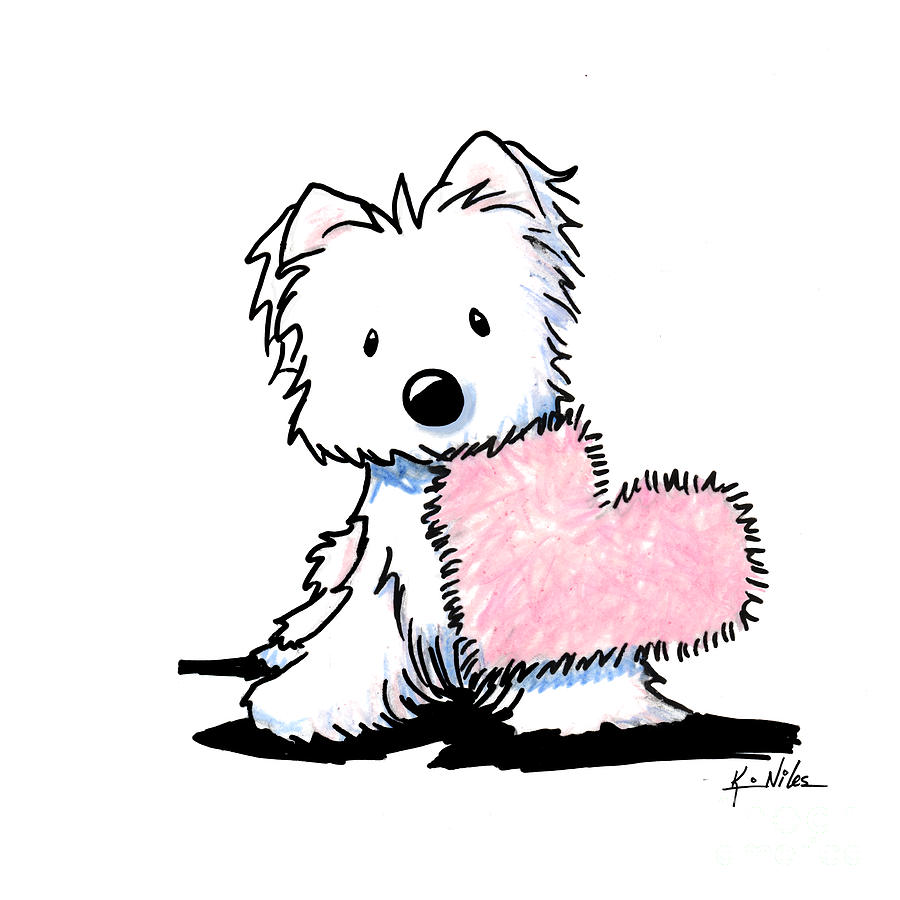 900x900 westie heart and soul drawing - West Highland Terrier Drawing