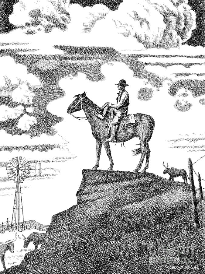 675x900 Old West Art Cowboy Drawing - Western Cowboy Drawings