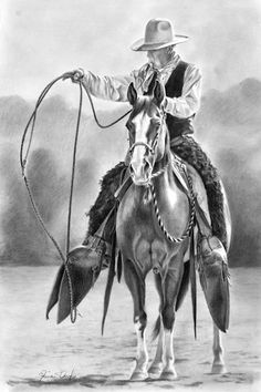 Western Cowboy Drawings at PaintingValley.com | Explore collection of ...