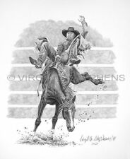 184x225 pencil, graphite limited edition print western art drawings - Western Cowboy Drawings