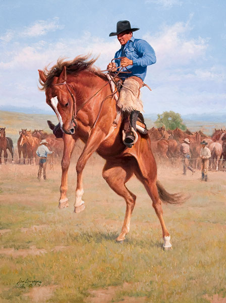 448x600 steve devenyns, fine western art, original ranching, wildlife - Western Cowboy Drawings