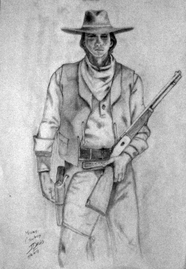 624x900 Young Cowboy Drawing - Western Cowboy Drawings