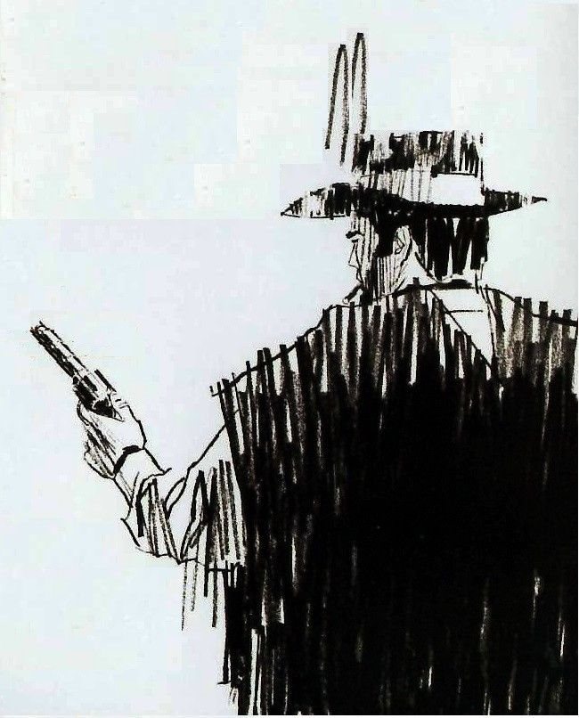 650x806 clint eastwood drawing picture western cowboy movie old - Western Cowboy Drawings