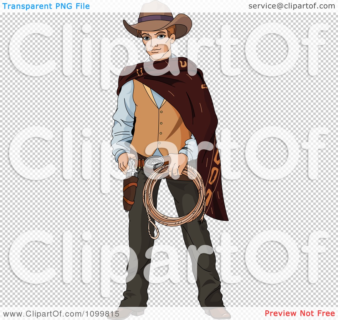 1080x1024 clipart handsome wild western cowboy holding rope and ready - Western Cowboy Drawings