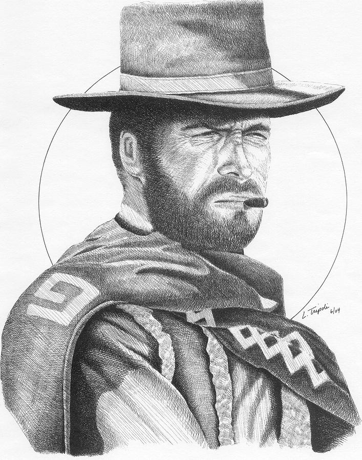 707x900 Man With No Name Drawing - Western Drawings